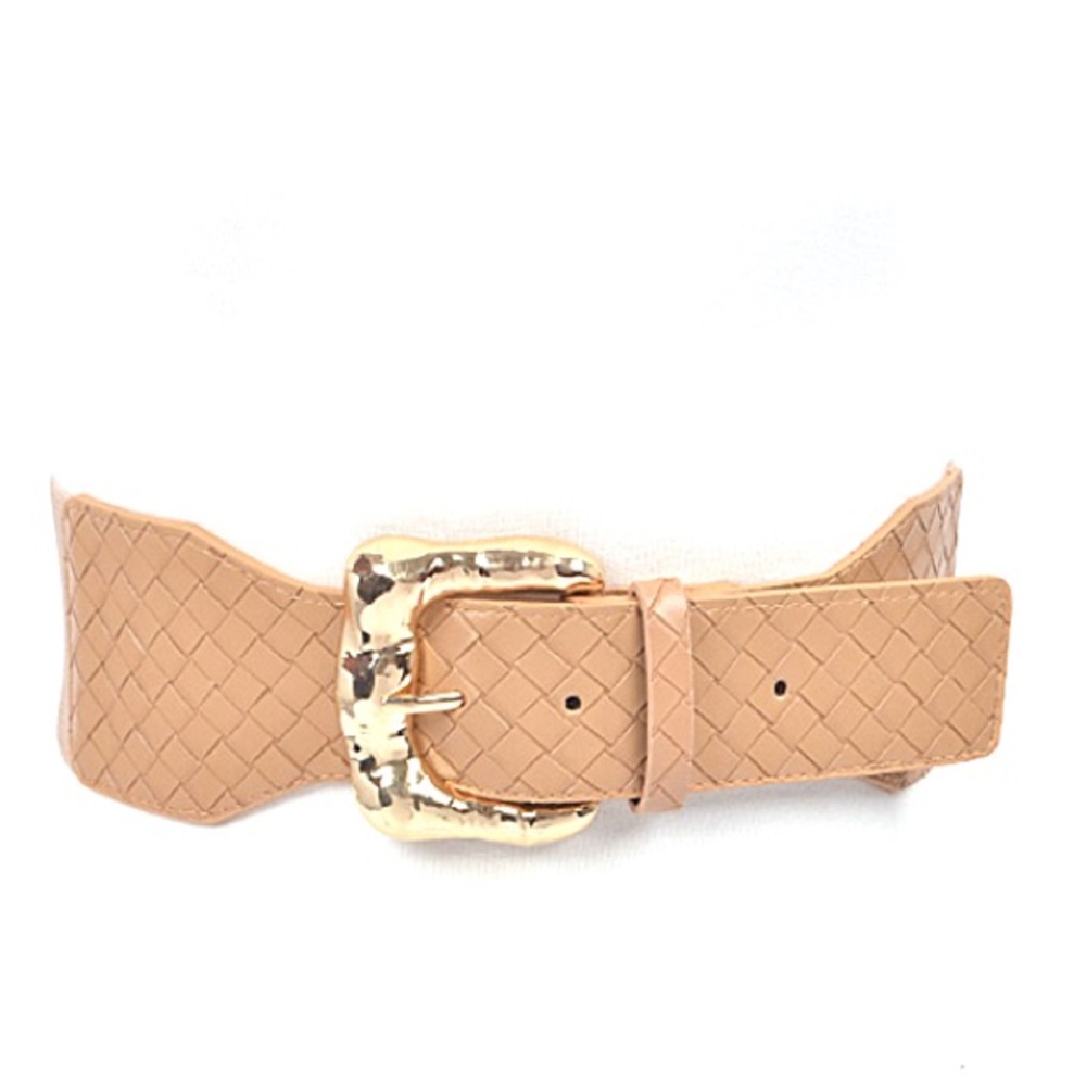 Vegan Leather Wide Elastic Statement Belt